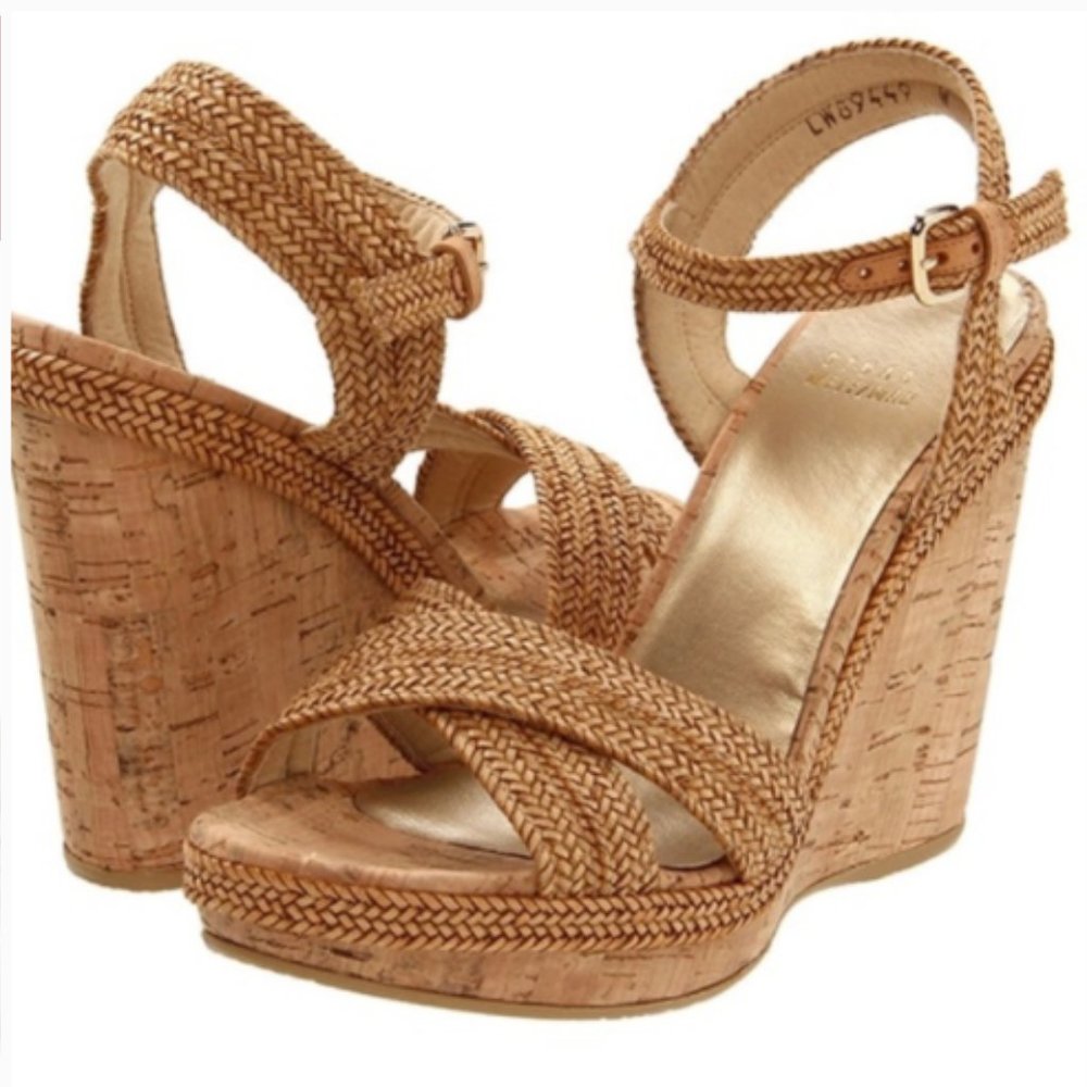 Stuart Weitzman Minx Cork Wedge Sandal